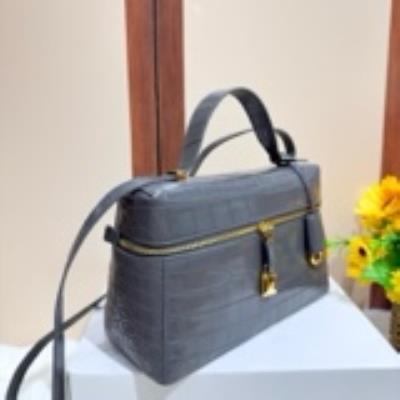 wholesale quality loro piana extra bag l27 alligator crystal grey golden hardware